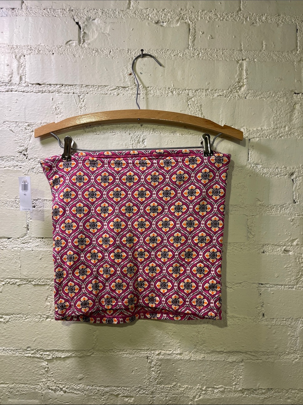 Old Navy Pink and Orange Floral-Pattern Tube Top - Picture 2 of 7